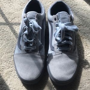 Monochoromatic ash blue/grey old school vans